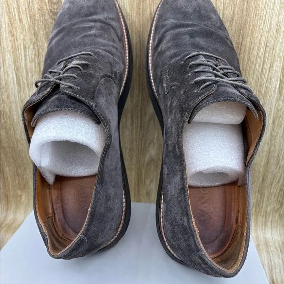 Vince Grey Suede Leather Lace Up Dress Shoes - Picture 9 of 11